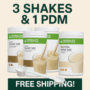 Best Value 3 Shake & PDM Herbalife package with new multi spoon  (Mix & Match)