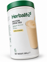 Load image into Gallery viewer, Herbalife Protein Drink Mix PDM Vanilla 588 g angled product view